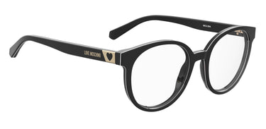 Premium Women Moschino Love Model Eyeglasses: MOL584 - Pattern Black- SpecSMART Eye Clinic (Diagonal View)
